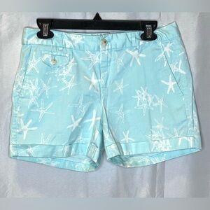 Banana Republic Blue and White Starfish Print Chino Shorts Size 4